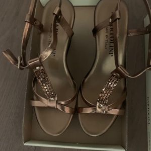 Bartolini T-strap Wedge Sandals Size 7.